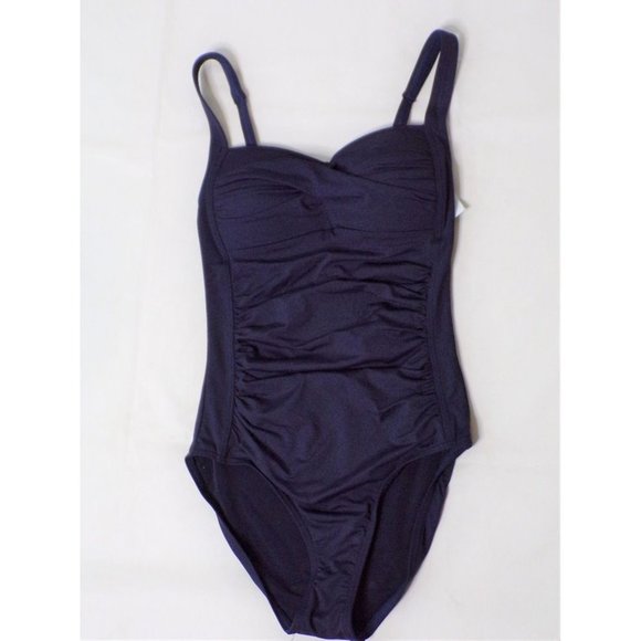 SEA LEVEL Twist Front One-Piece Swimsuit Navy Blue 4 - Picture 5 of 9
